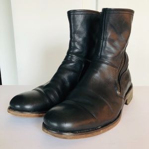 John Varvatos USA Black Zip Boots